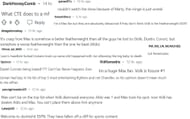 Screenshot of fan reactions to Kamaru Usman and Daniel Cormier's featherweight top-3 all-time list